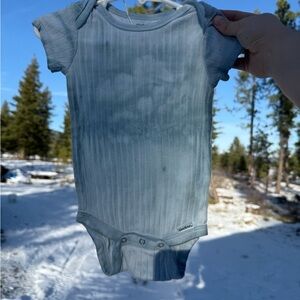 Natural Dye Indigo Sky Blue Ribbed Bodysuit